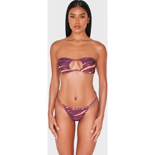 Haut de maillot de bain bandeau imprimé abstrait à découpe - PrettyLittleThing - Modalova