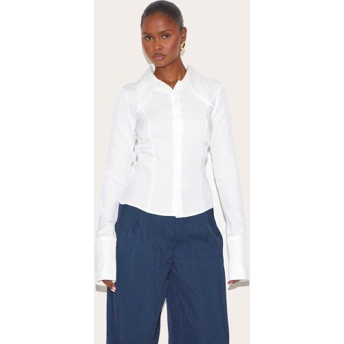 Chemise ajustée blanche à col surdimensionné | Taille 34 - PrettyLittleThing - Modalova
