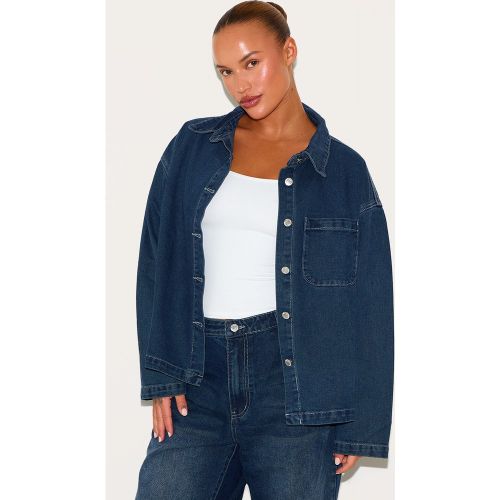 Plus Chemise en jean à manches longues et épaules carrées - PrettyLittleThing - Modalova
