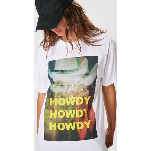 T-shirt oversize à slogan "Howdy" - PrettyLittleThing - Modalova