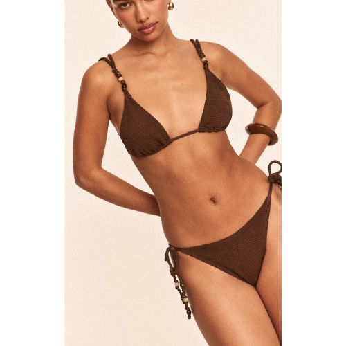 Bas de maillot de bain texturé noué sur les côtés à perles - PrettyLittleThing - Modalova