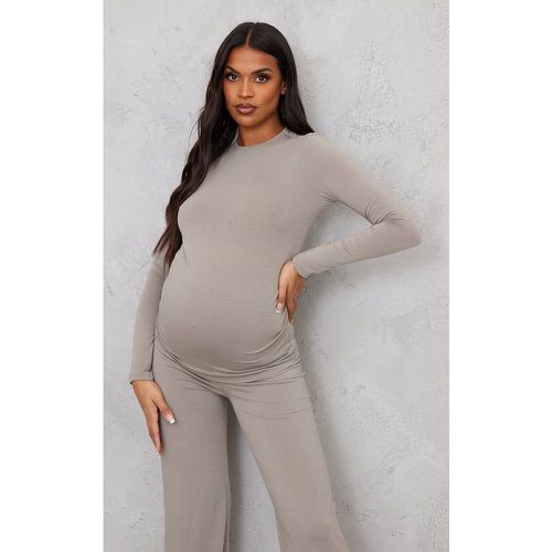 Maternité Top de grossesse en coton et jersey froncé sur le ventre - PrettyLittleThing - Modalova