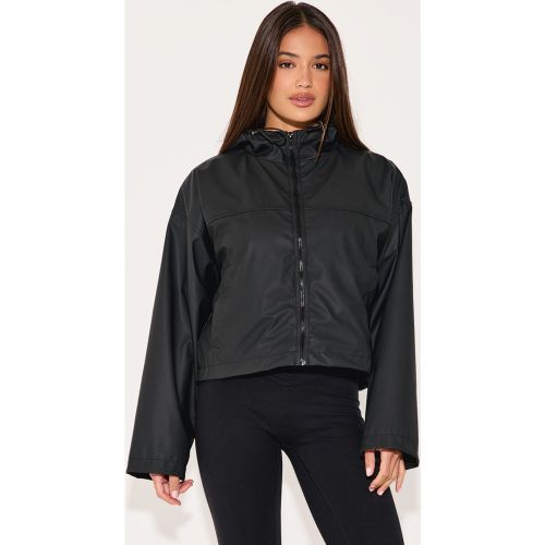Veste courte noire à capuche, Noir - PrettyLittleThing - Modalova