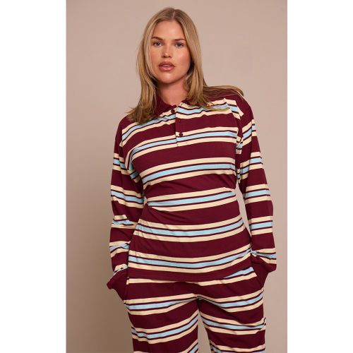 Shape Top polo à rayures et taille cintrée | Taille 38 - PrettyLittleThing - Modalova