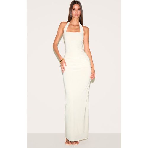 Robe longue double épaisseur fluide col carré licou détail drapé - PrettyLittleThing - Modalova
