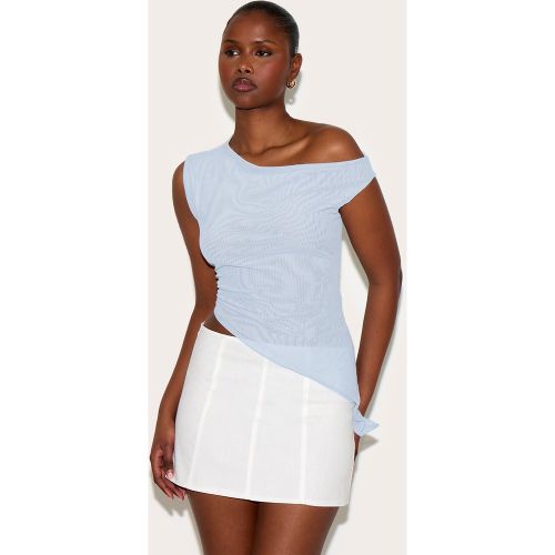 Top en mesh doublé à col asymétrique - PrettyLittleThing - Modalova