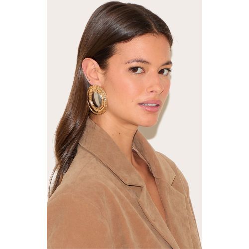 Boucles d'oreilles XXL oversize ovales effet fondu à partie contrastante - PrettyLittleThing - Modalova