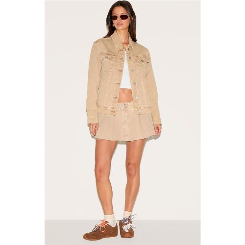 Mini-jupe en jean côtelé délavé plissée à taille mi-haute - PrettyLittleThing - Modalova