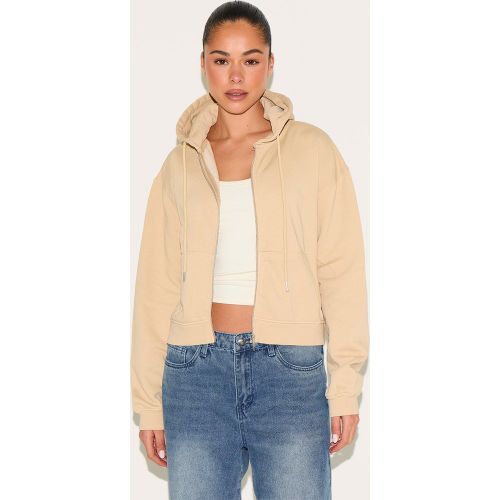Hoodie délavé brodé à zip - PrettyLittleThing - Modalova