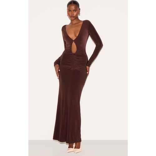 Robe longue doublée froncée à décolleté - PrettyLittleThing - Modalova