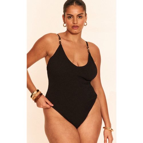 Plus Maillot de bain texturé à décolleté et perles - PrettyLittleThing - Modalova