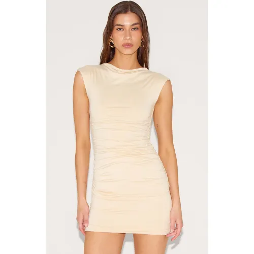 Robe moulante doublée froncée à col bateau et contours - PrettyLittleThing - Modalova