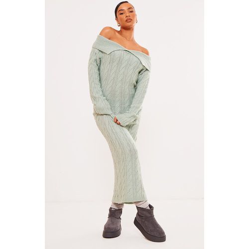 Robe longue en maille tricot torsadée repliée - PrettyLittleThing - Modalova