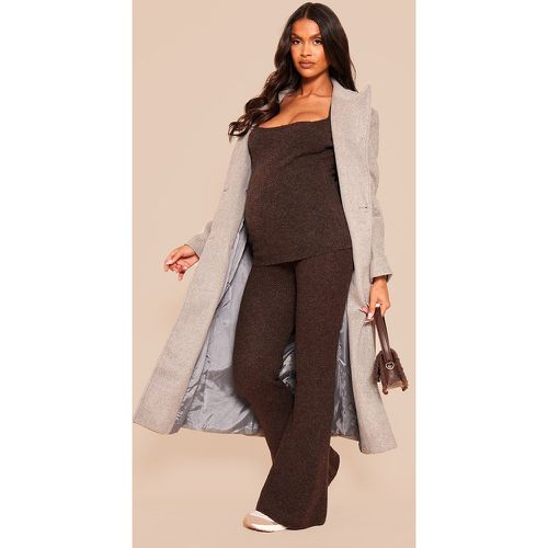 Maternité Pantalon de grossesse flare en maille tricot deluxe marron chocolat - PrettyLittleThing - Modalova