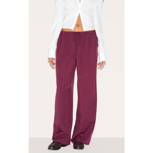Pantalon décontracté tissé finement rayé à cordons ajustables et taille basse - PrettyLittleThing - Modalova
