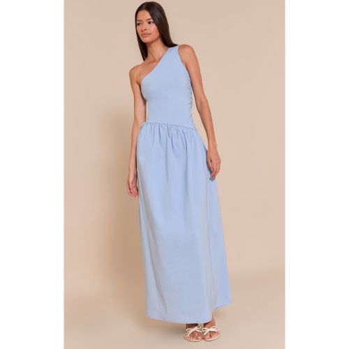 Robe mi-longue asymétrique stretch tissée - PrettyLittleThing - Modalova