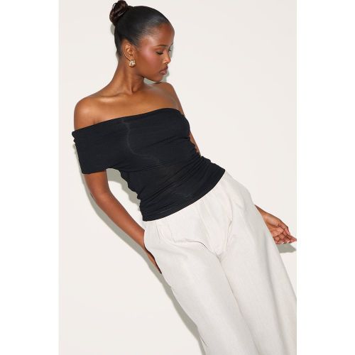 Top long doux transparent à épaule unique repliée - PrettyLittleThing - Modalova