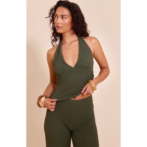 Crop top texturé à dos nu et décolleté - PrettyLittleThing - Modalova