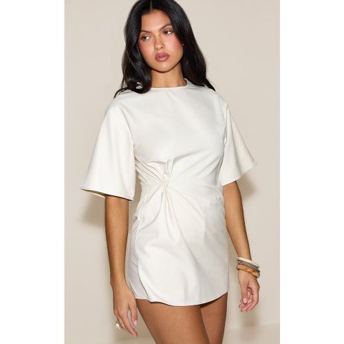 Combishort jupe-short tissée écru à détail cintré asymétrique - PrettyLittleThing - Modalova