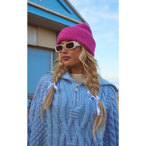 Bonnet en maille tricot torsadée effet laine - PrettyLittleThing - Modalova