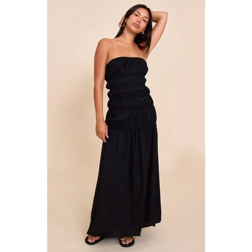 Robe bustier longue froncée - PrettyLittleThing - Modalova
