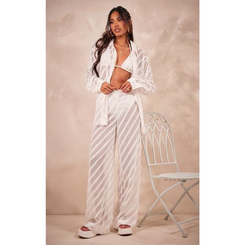 Pantalon large oversize en mousseline de soie texturée - PrettyLittleThing - Modalova