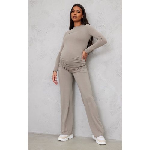 Maternité Pantalon flare de grossesse en coton et jersey à taille haute - PrettyLittleThing - Modalova