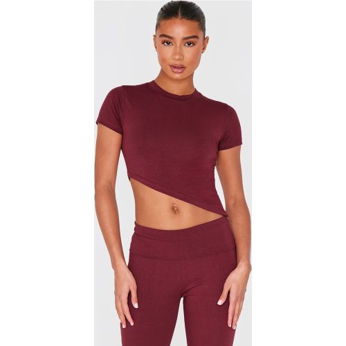 Crop top asymétrique à manches courtes - PrettyLittleThing - Modalova