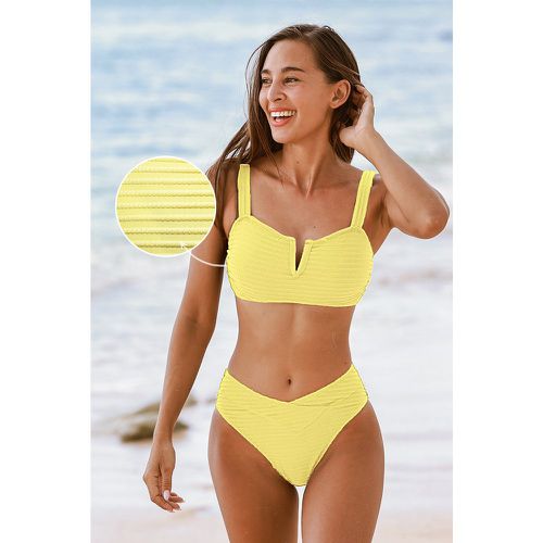 Bikini à fil en V et bas à taille en V - CUPSHE - Modalova