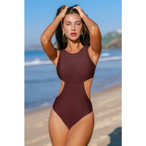 Maillot de bain une pièce à col haut et dos croisé - CUPSHE - Modalova