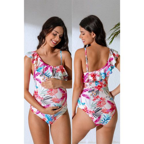 Maillot de bain une pièce fleuri convertible à volants - CUPSHE - Modalova