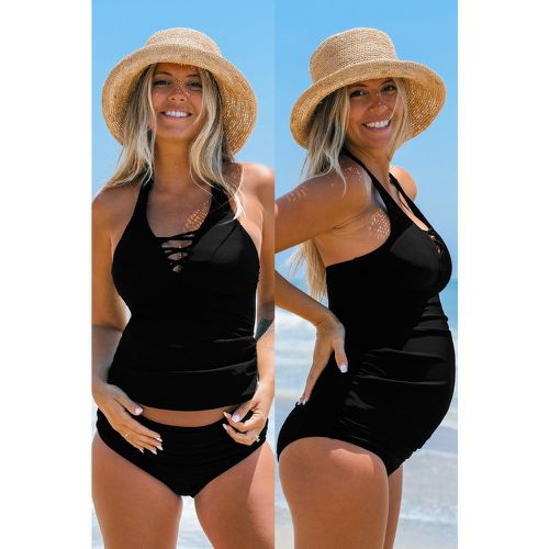 Tankini de maternité taille haute à col licou rétro - CUPSHE - Modalova