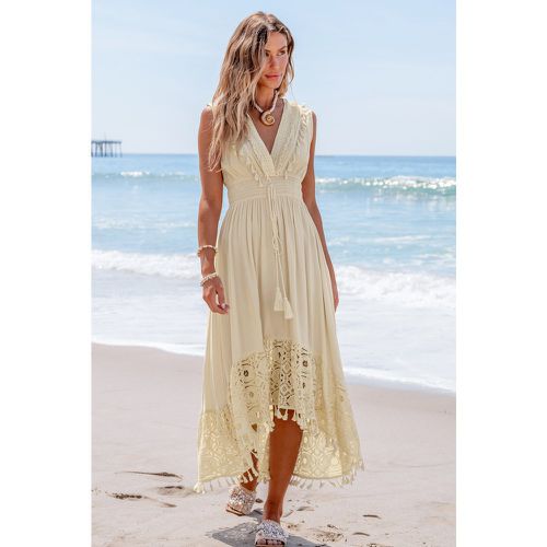 Robe midi sans manches en dentelle et glands - CUPSHE - Modalova