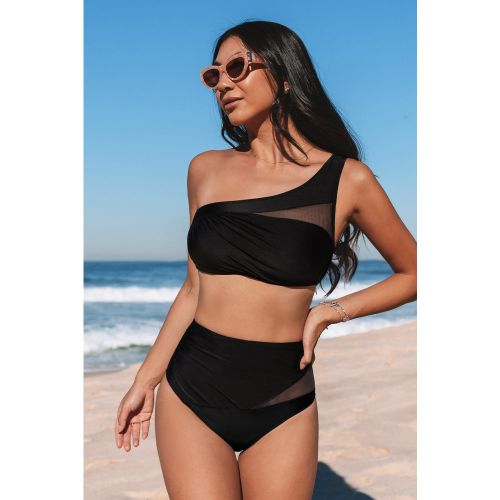 Bikini à une épaule et bas à taille haute - CUPSHE - Modalova