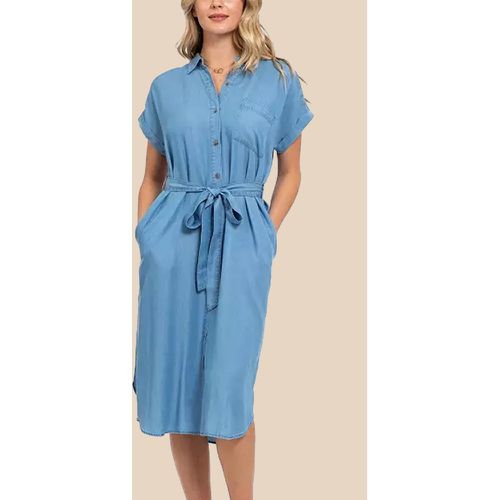 Robe midi à col de chemise avec boutons sur le devant - CUPSHE - Modalova