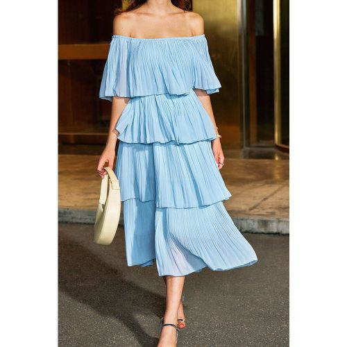 Robe tube midi plissée bleue - CUPSHE - Modalova