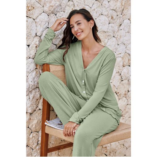 Ensemble pyjama haut à manches longues et pantalon en jersey - CUPSHE - Modalova