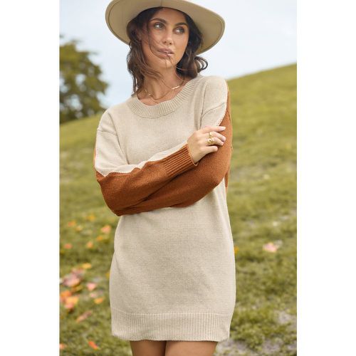 Robe pull courte à manches longues et blocs de couleur neutre - CUPSHE - Modalova