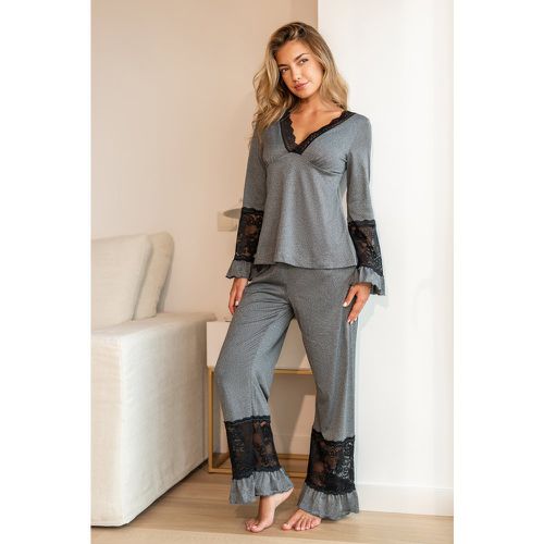 Ensemble pyjama à manches longues en dentelle et pantalon - CUPSHE - Modalova