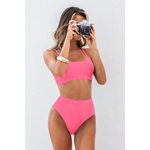 Bikini taille haute texturé à col scoop - CUPSHE - Modalova