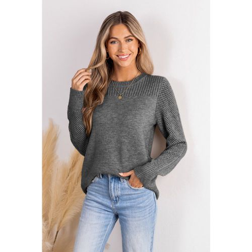 Pull à col rond et manches longues en tricot côtelé - CUPSHE - Modalova