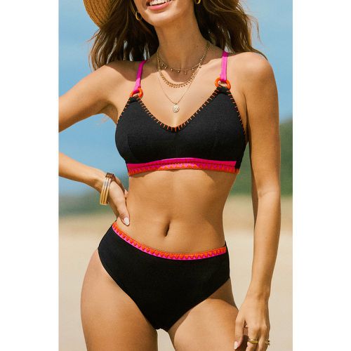 Bikini à point coquille en joint torique avec bas taille moyen - CUPSHE - Modalova