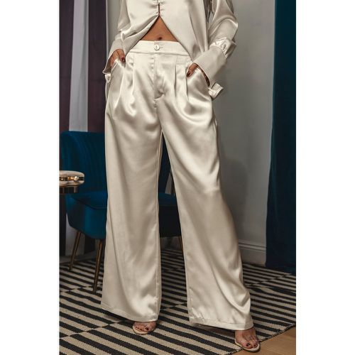 Pantalon plissé en satin champagne - CUPSHE - Modalova