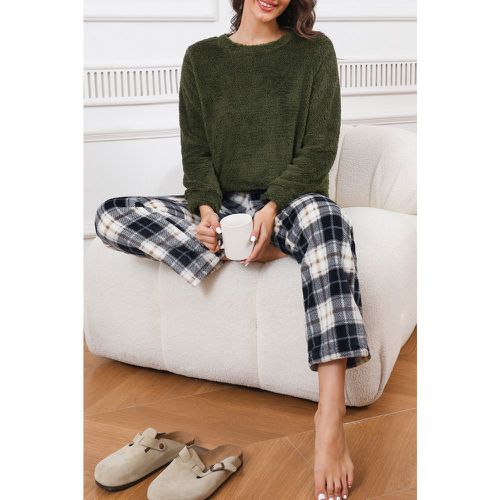 Ensemble de pyjama à pull en tricot et pantalon à carreaux - CUPSHE - Modalova