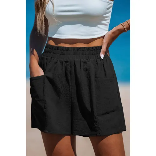 Short noir tissé jambe large - CUPSHE - Modalova