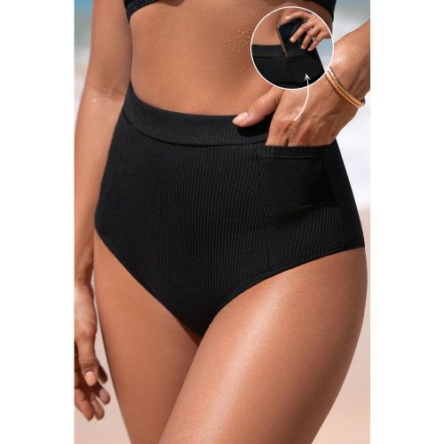 Bas de maillot noir taille haute - CUPSHE - Modalova