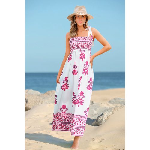 Robe longue fleurie col carré sans manche - CUPSHE - Modalova