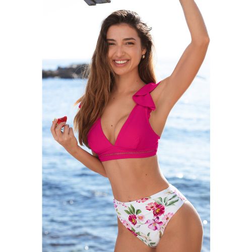 Bikini à volants et bas floral - CUPSHE - Modalova