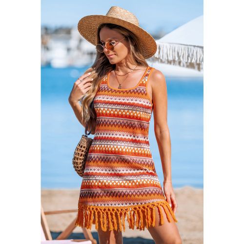 Robe courte boho col rond - CUPSHE - Modalova