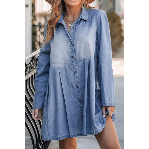 Robe courte en denim et pur coton à boutons - CUPSHE - Modalova